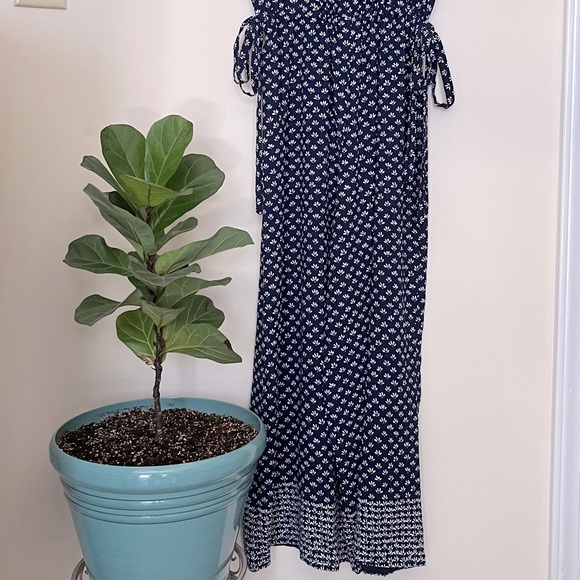 Max Studio Jumpsuit Navy White Floral Print Size XL - Picture 2 of 10